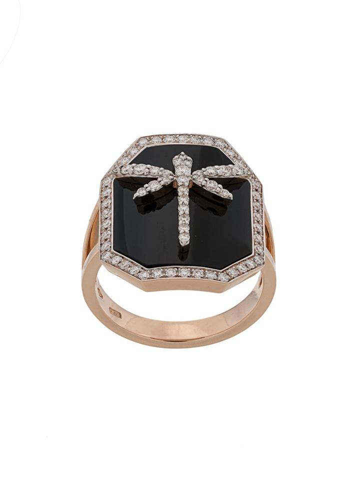 Anapsara Dragonfly Medallion Ring - Rose Gold