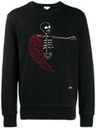 Alexander Mcqueen Winged Skeleton Embroidered Sweatshirt - Black