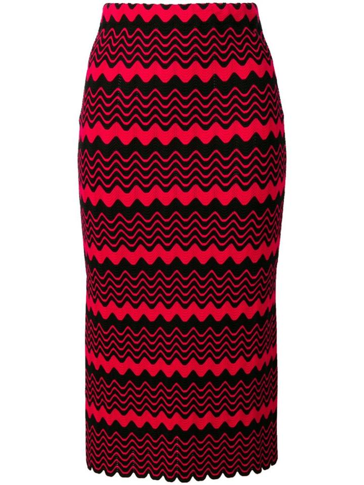Simone Rocha Scalloped Knit Pencil Skit - Black
