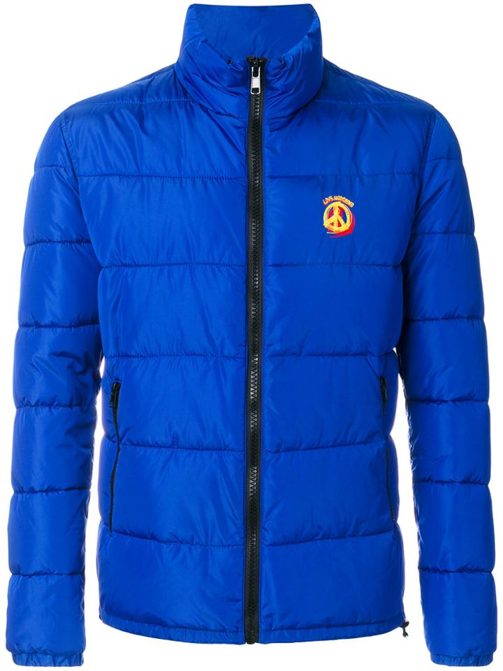 Love Moschino High Neck Padded Jacket - Blue