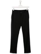 Givenchy Kids Faux Leather Trim Trousers - Black