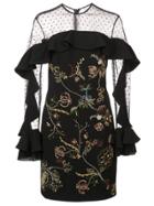 Patbo Bead Embroidered Short Dress - Black