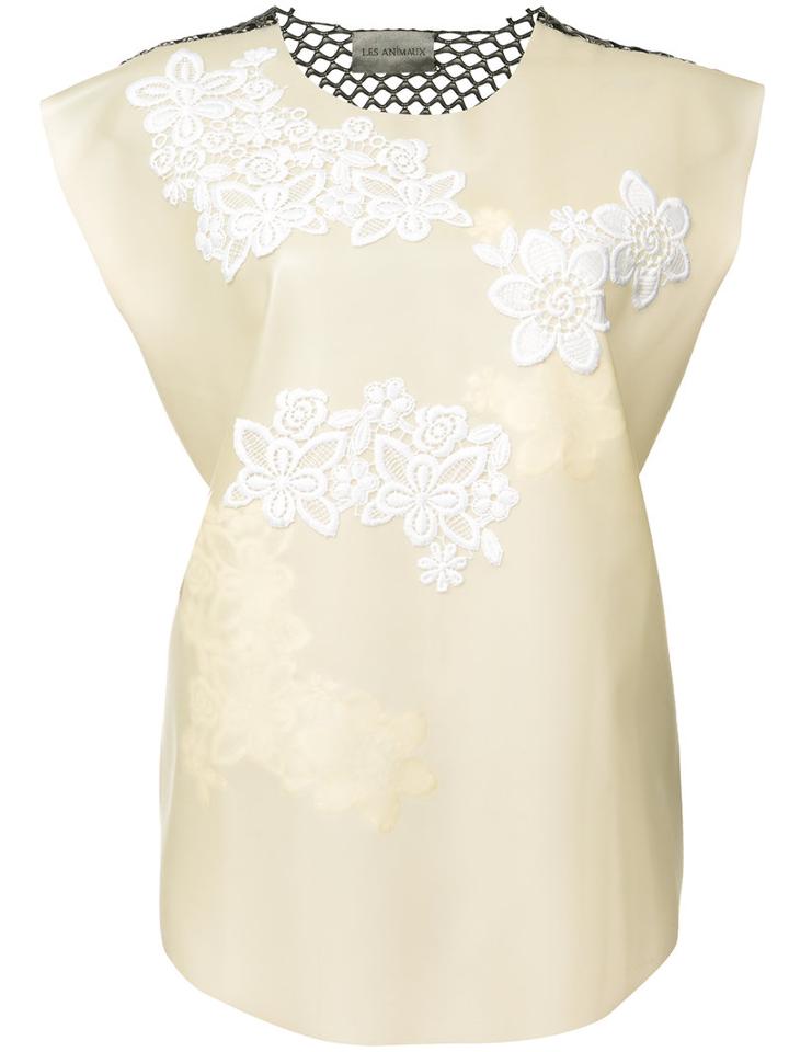Les Animaux - Embroidered Blouse - Women - Polyester/spandex/elastane/rubber - S, White, Polyester/spandex/elastane/rubber