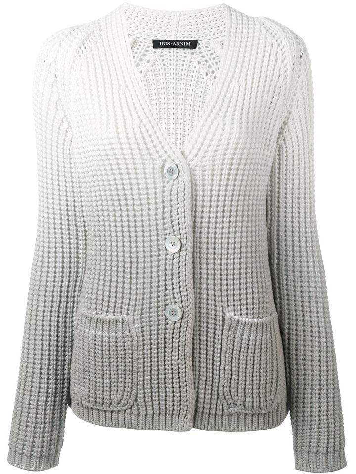 Iris Von Arnim - Ombré Cardigan - Women - Cotton/nylon - L, White, Cotton/nylon