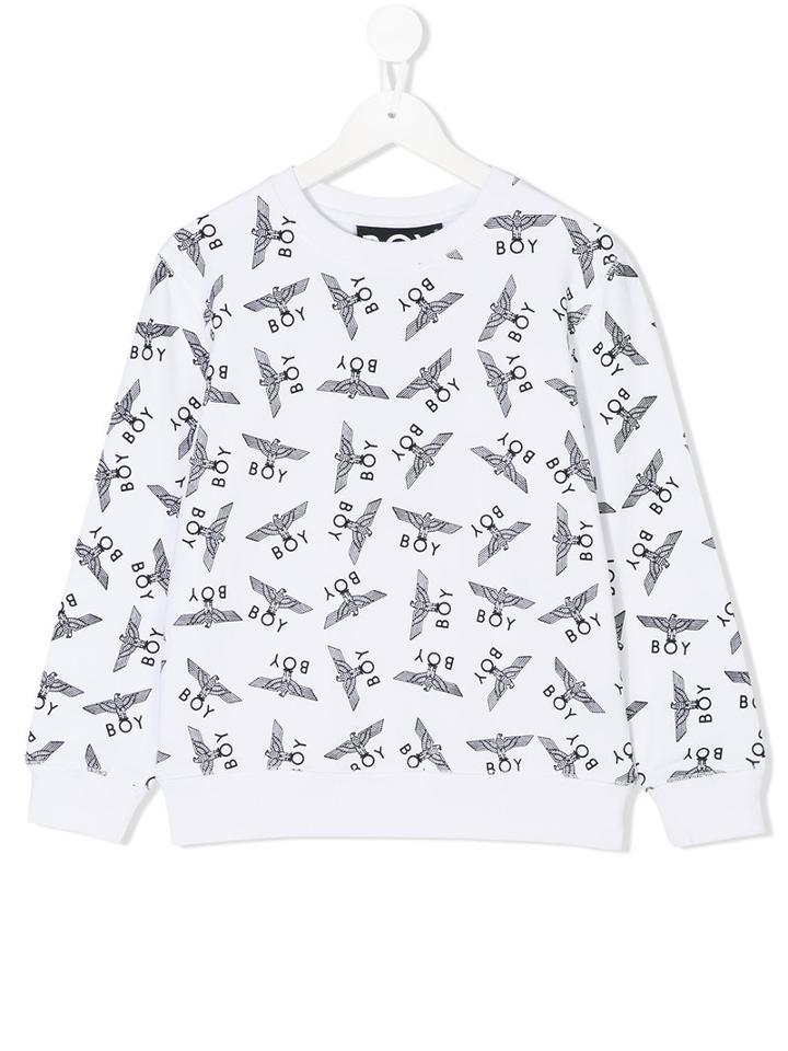 Boy London - Logo Pattern Print T-shirt - Kids - Cotton/spandex/elastane - 11 Yrs, White