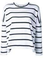 Enföld Striped Sweatshirt, Women's, Size: 38, White, Cotton