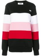 Msgm Stripe Panelled Sweatshirt - Multicolour