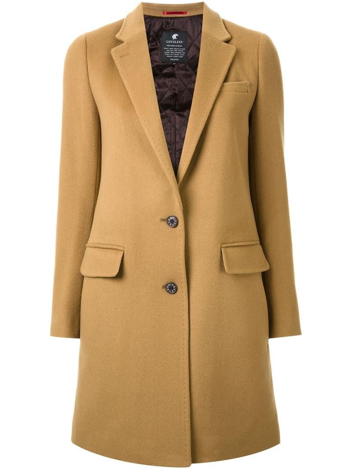 Loveless Mid-length Single Breasted Coat, Women's, Size: 34, Brown, Nylon/cupro/wool