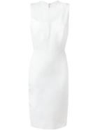 Victoria Beckham Sheer Panel Fitted Dress, Women's, Size: 10, White, Viscose/polyamide/spandex/elastane/silk