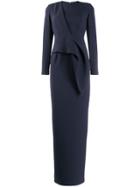 Safiyaa London Draped Front Dress - Blue
