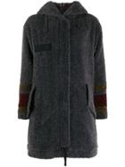 Mr & Mrs Italy Flared Faux-shearling Coat - Grey