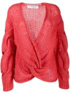 Iro Chunky Knit Knot Jumper - Pink