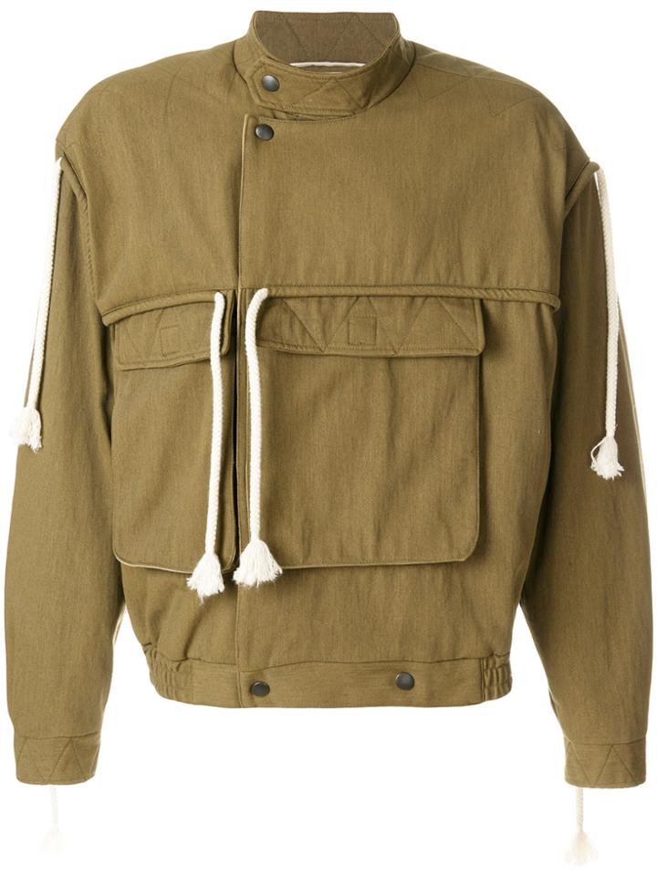 Maison Margiela Dropped Shoulder Drawstring Jacket - Brown