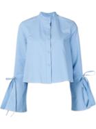 Derek Lam Open Bell Sleeves Cropped Shirt