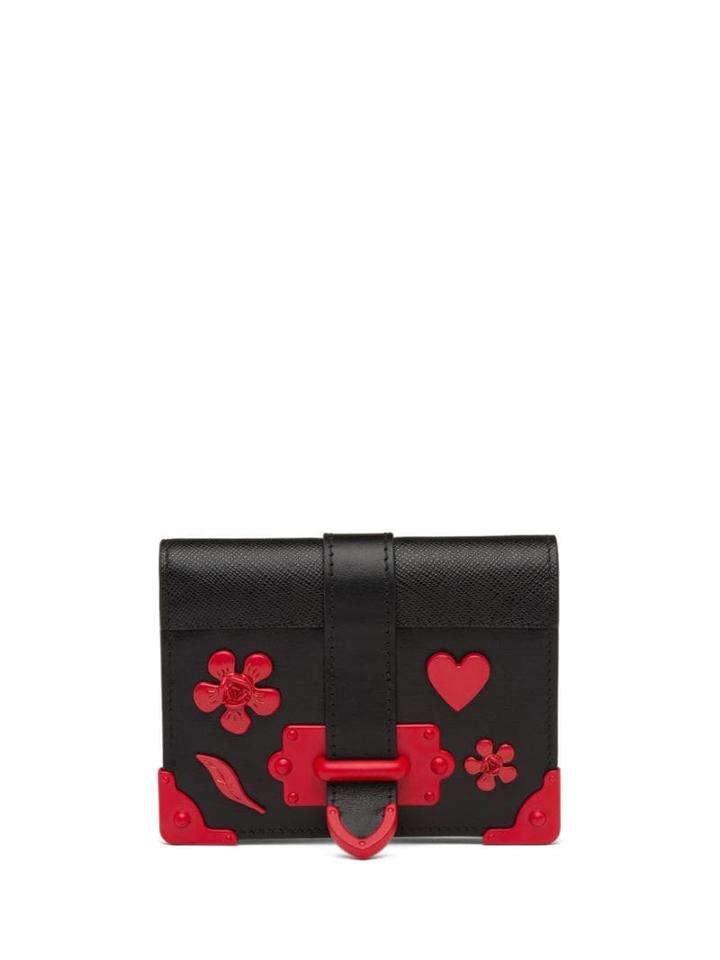 Prada Small Appliqué Purse - Black