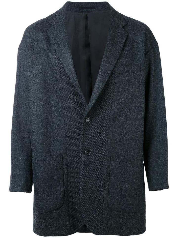 En Route Patch Pockets Loose-fit Blazer, Men's, Size: 2, Black, Wool