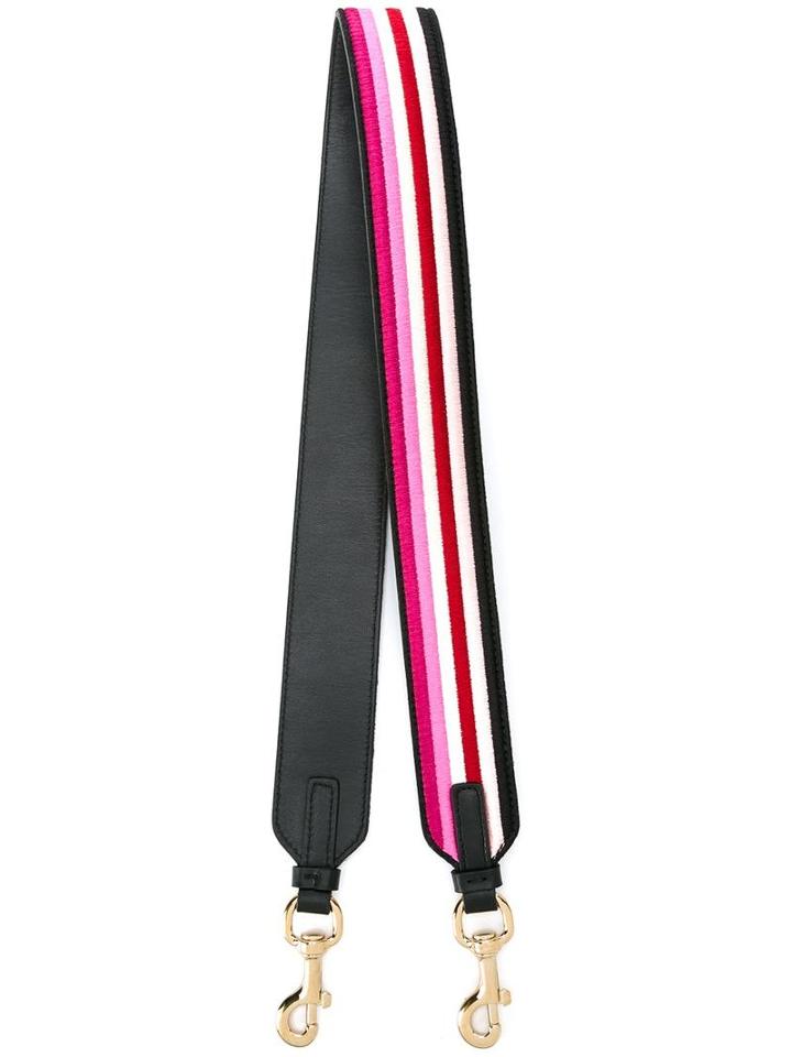 Striped Shoulder Strap, Women's, Black, Viscose/leather, Salvatore Ferragamo