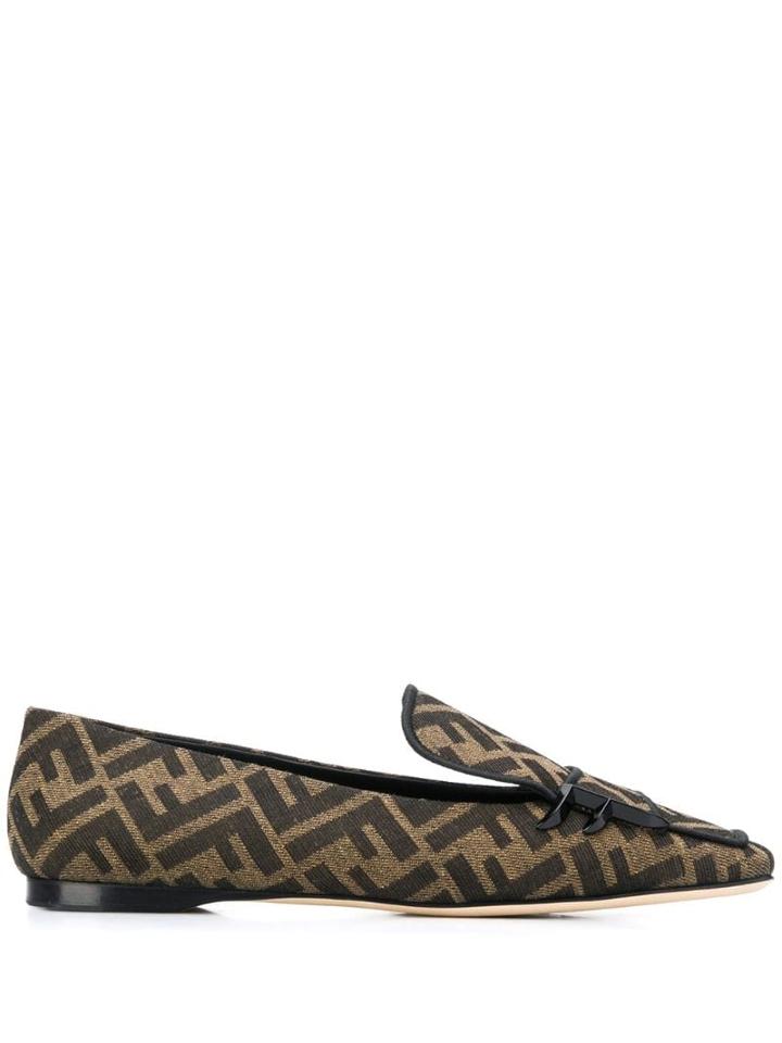 Fendi Ff Motif Ballerinas - Brown
