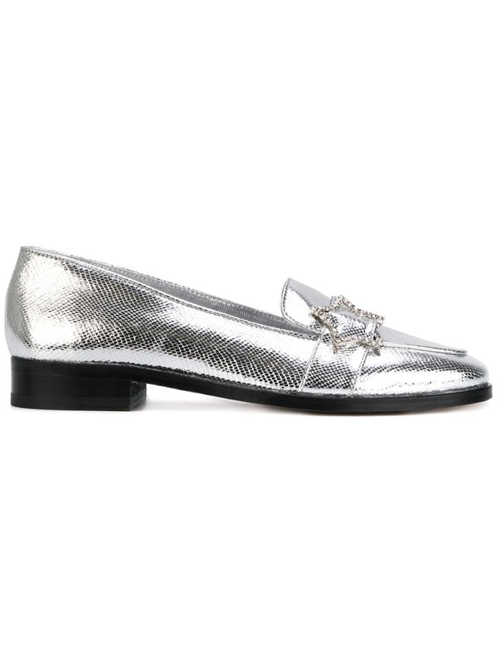 Alexa Chung Star Detail Loafers - Metallic