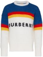 Burberry Logo Intarsia Wool Jumper - White