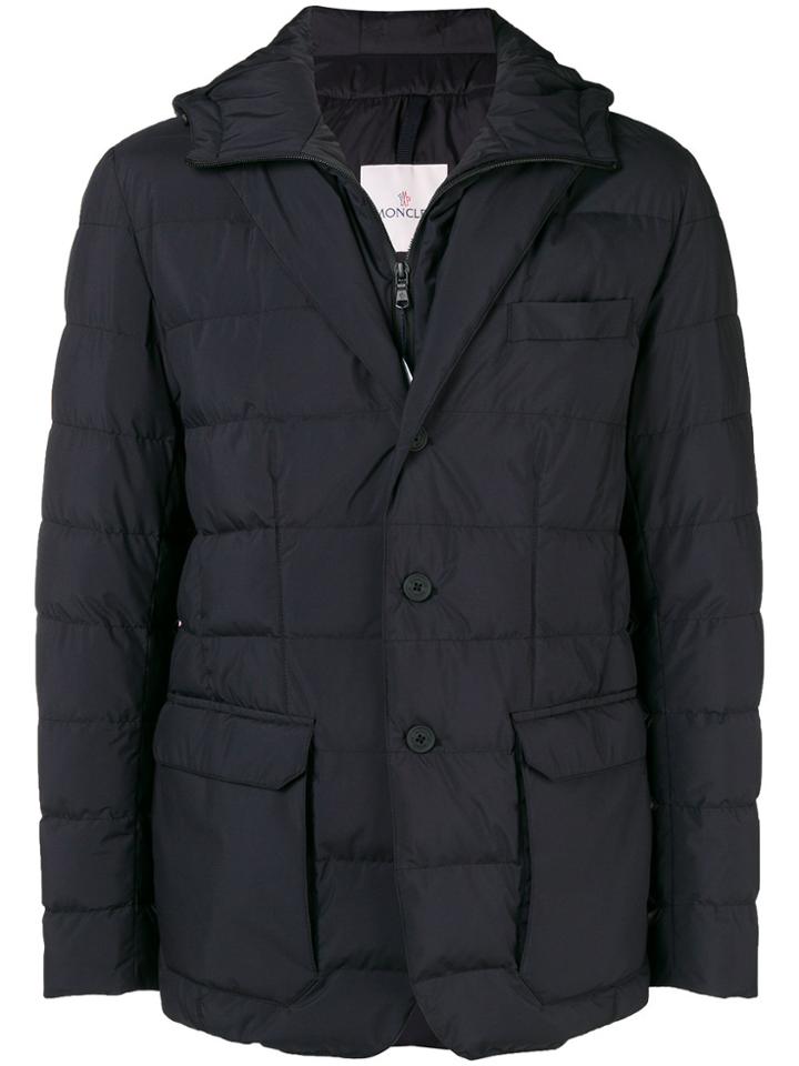 Moncler Vernoux Hooded Blazer Jacket - Black