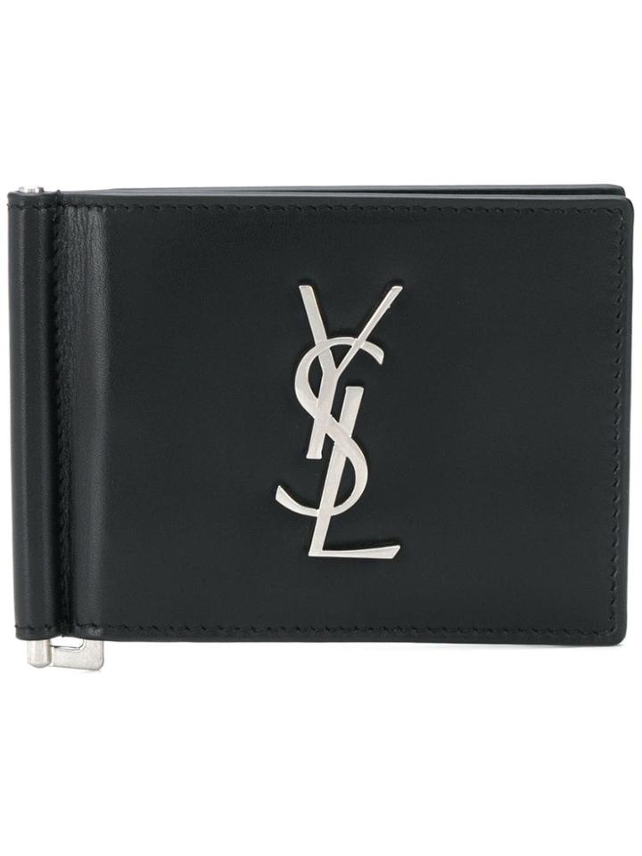 Saint Laurent Logo Bi-fold Wallet - Black