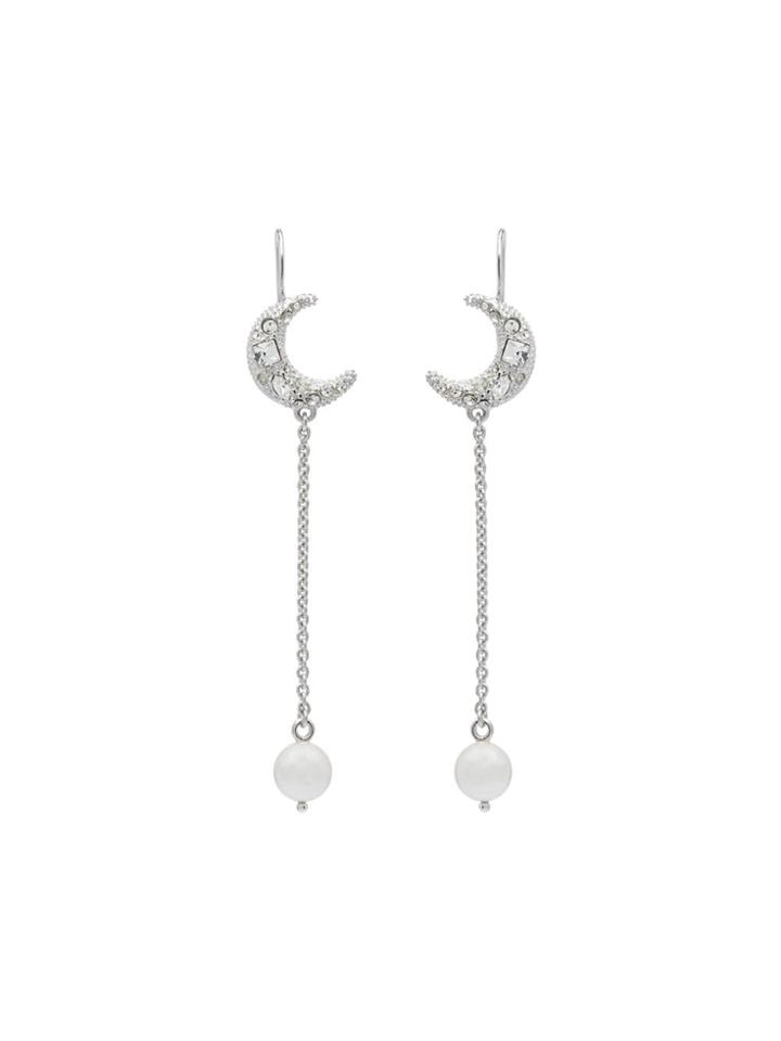 Miu Miu Pearl Pendant Earrings - Silver