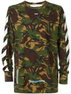 Off-white Camouflage Print Long Sleeve T-shirt - Green