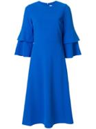 Tibi Structured Bell Sleeve Midi Dress - Blue