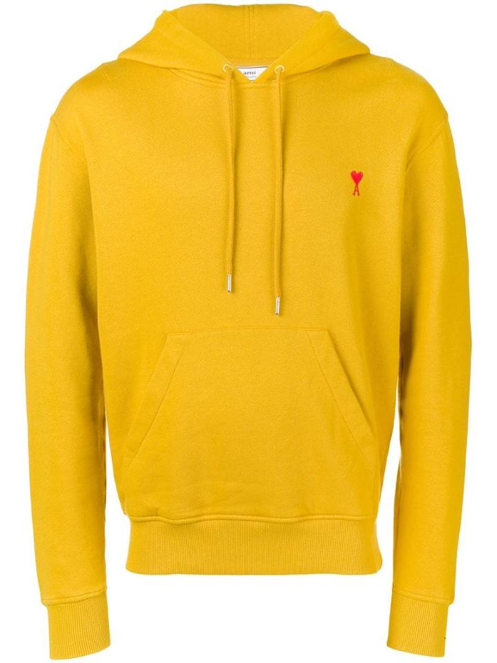 Ami Paris Ami De Caur Hoodie - Yellow