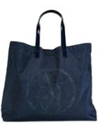 Armani Jeans Logo Print Shoulder Bag, Women's, Blue