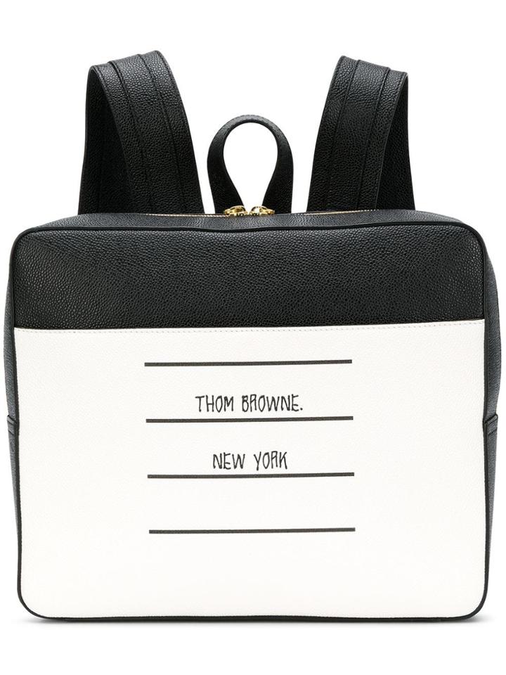 Thom Browne Paper Label Zip-top Book Bag - Black