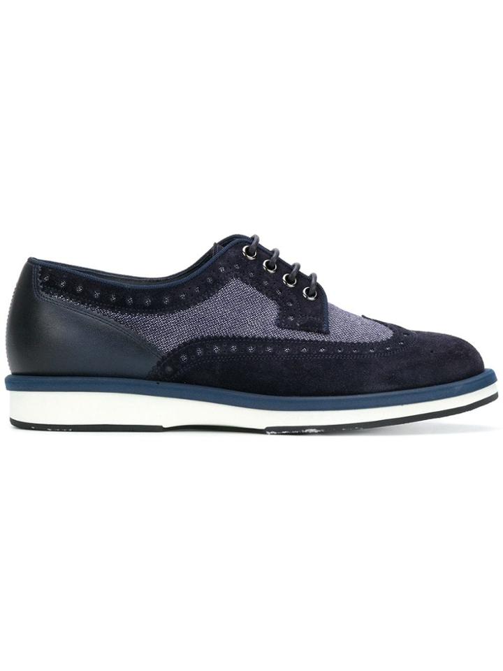 Santoni Brogue Lace-up Shoes - Blue