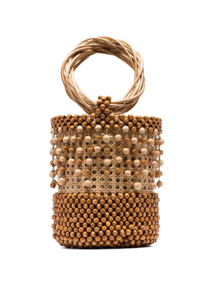 Rosantica Cora Beaded Bucket Bag - Neutrals