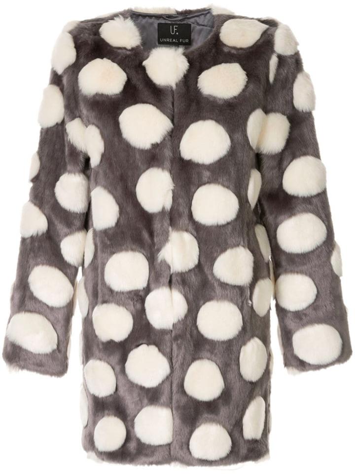 Unreal Fur Faux Fur Bubbles Coat - Grey