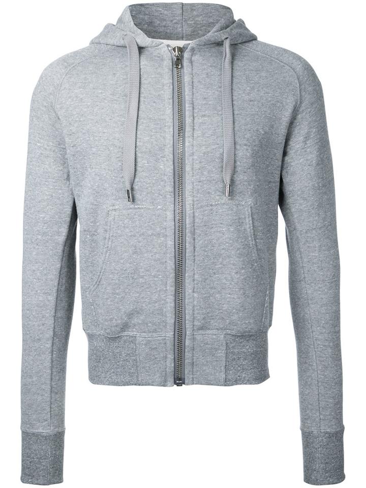 Estnation - Kangaroo Pockets Zipped Hoodie - Men - Cotton/lyocell - L, Grey, Cotton/lyocell