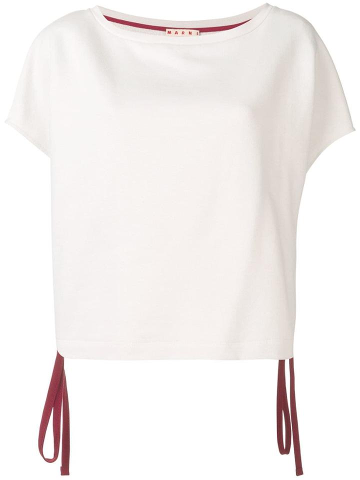 Marni Short-sleeve Drawstring Sweatshirt - Neutrals
