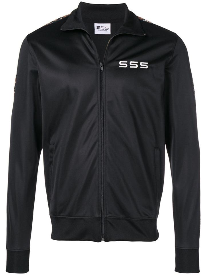 Sss World Corp Embroidered Logo Track Jacket - Black