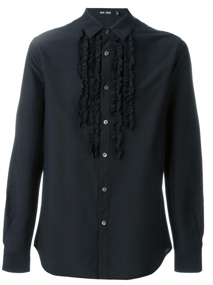 Blk Dnm Ruffle Panel Shirt