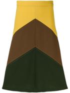 P.a.r.o.s.h. Lachix Colour-block Skirt - Yellow & Orange