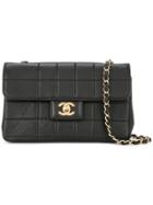 Chanel Vintage Chocolate Bar Quilted Cc Bag - Black