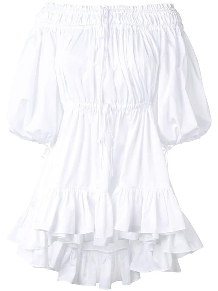 Alexander Mcqueen Ruched Bardot Blouse - White
