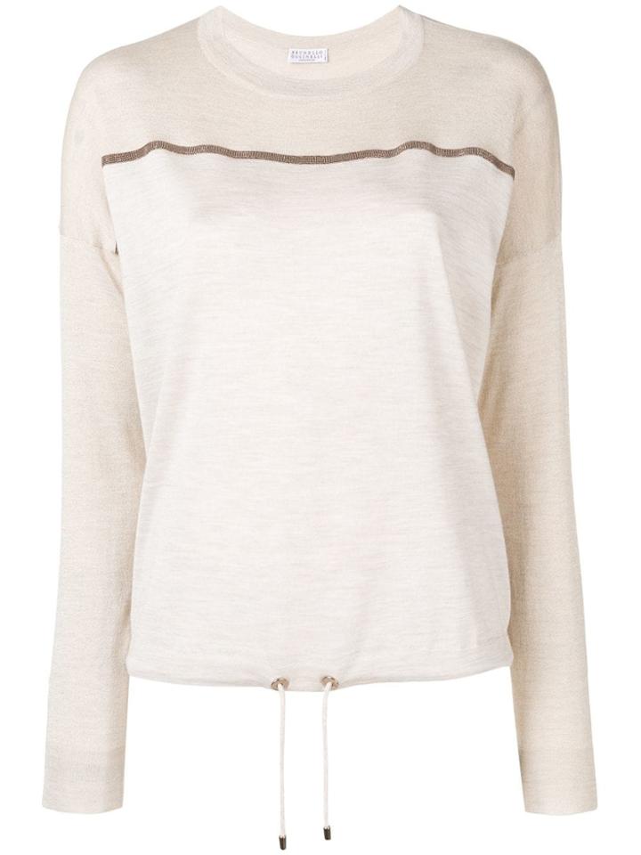 Brunello Cucinelli Paneled Knitted Top - Neutrals