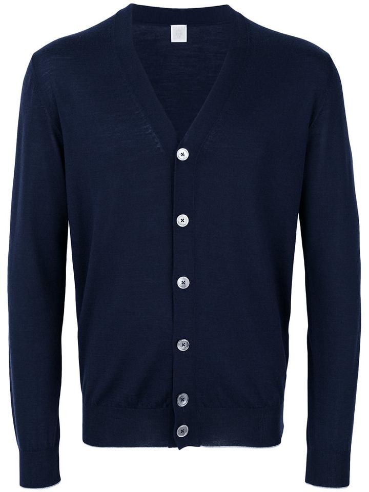 Eleventy - Button Up Shirt - Men - Silk/merino - S, Blue, Silk/merino