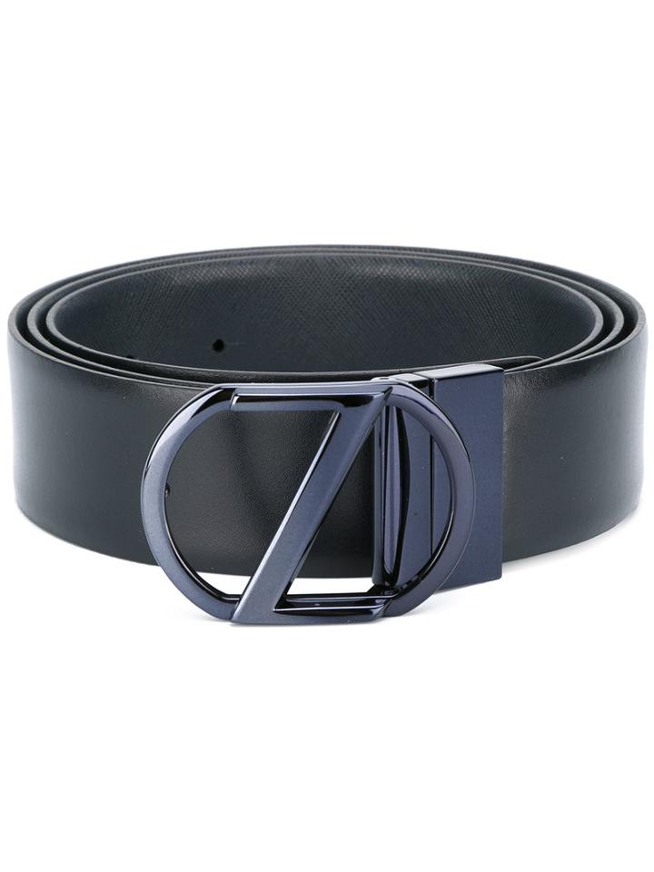 Z Zegna Plain Belt, Men's, Size: 110, Blue, Calf Leather