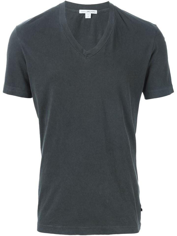 James Perse V-neck T-shirt, Men's, Size: 0, Grey, Cotton