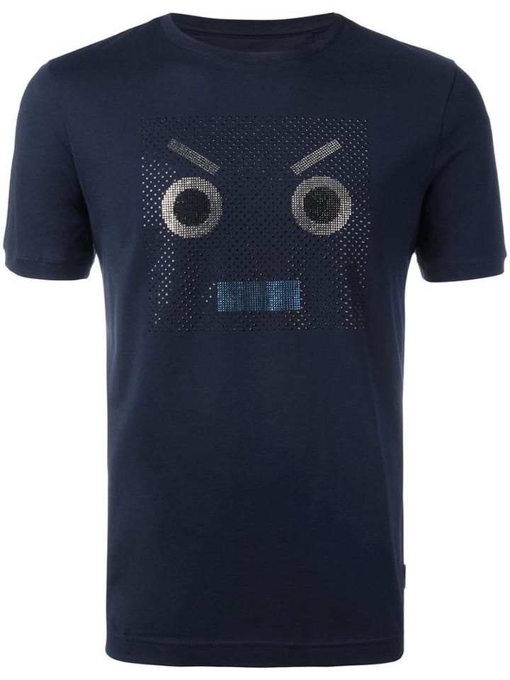 Fendi No Words T-shirt, Men's, Size: 50, Blue, Cotton/glass