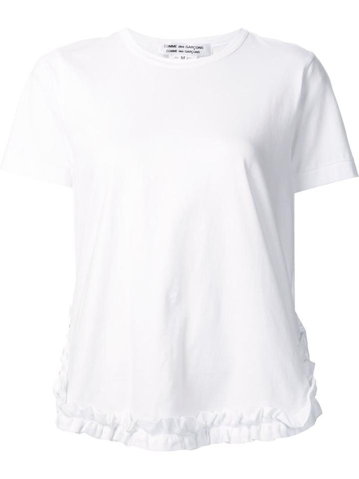 Comme Des Garçons Comme Des Garçons Ruffled Hem T-shirt, Women's, Size: Xs, White, Cotton