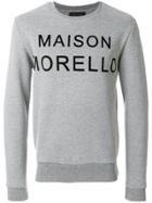 Frankie Morello Logo Patch Sweatshirt - Grey