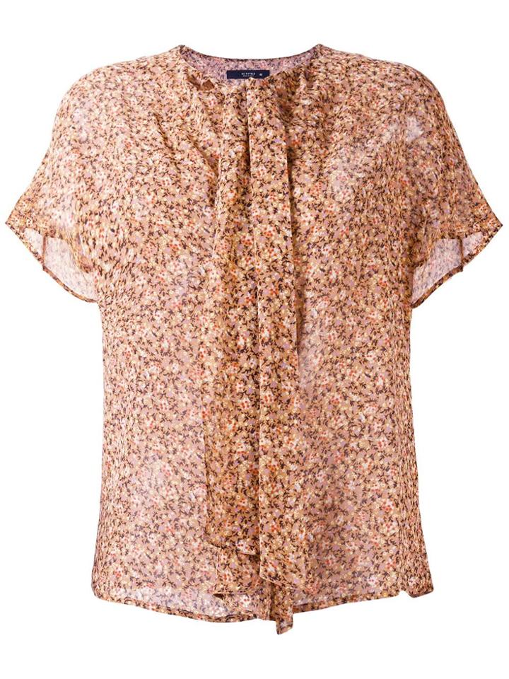 Etro Floral Print Pussy Bow Blouse - Yellow & Orange